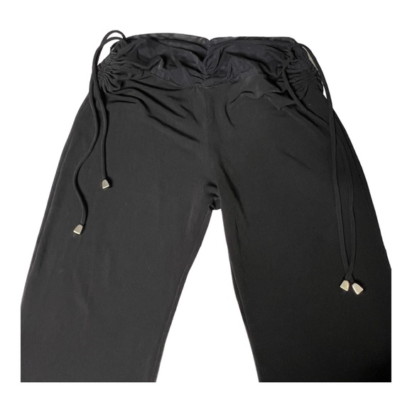 Unique y2k vintage black lvl x flared Bell Bottom stretchy pants Mesh Band - Picture 2 of 10